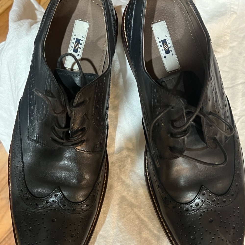Classic Black Leather Men's Dress Shoes - Picture 5 of 6